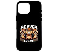 Custodia per iPhone 16 Pro Max Beaver Squad Tre Beaver Amici Divertenti Compagni di squadra