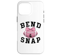 Custodia per iPhone 16 Pro Max Bend and Snap Football Game Day Coquette Pink Football Bow
