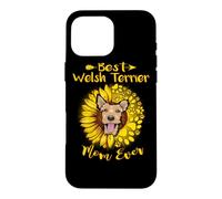 Custodia per iPhone 16 Pro Max Best Welsh Terrier Dog Mom Ever Sunflower Funny Paw Lover