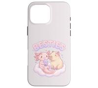 Custodia per iPhone 16 Pro Max Besties Axolotl Capybara Bubble Tea Carino Kawaii Anime Animale
