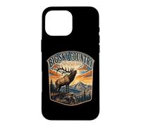 Custodia per iPhone 16 Pro Max Big Sky Country dove la tromba degli alci e gli uomini ascoltano il Montana