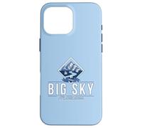 Custodia per iPhone 16 Pro Max Big Sky Montana Retro Mountain River Vintage Sci Escursionismo