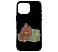 Custodia per iPhone 16 Pro Max Bigfoot Alien Giocare Videogiochi Credenti extraterrestri