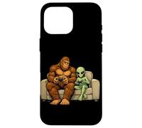 Custodia per iPhone 16 Pro Max Bigfoot Alien Giocare Videogiochi Credenti extraterrestri