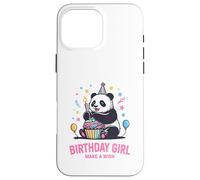 Custodia per iPhone 16 Pro Max Birthday Girl Design Panda Cupcake Esprimi un desiderio