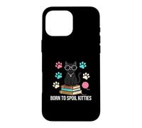 Custodia per iPhone 16 Pro Max Black Cat Lover Born To Spoil Kitties