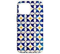 Custodia per iPhone 16 Pro Max Blu Bianco Giallo Portogallo Lisbona Tile Pattern