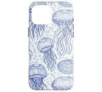 Custodia per iPhone 16 Pro Max Blue Jellyfish Ocean Pattern Aquatic Marine Life