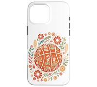 Custodia per iPhone 16 Pro Max Boho Basketball Flower Garden Spring
