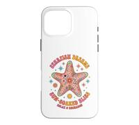 Custodia per iPhone 16 Pro Max Boho Starfish Dreams Hippie Sun Bliss Retro Groovy Beach