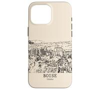 Custodia per iPhone 16 Pro Max Boise, idaho, vendemmia, orizzonte, disegno