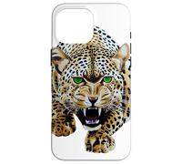 Custodia per iPhone 16 Pro Max Bold Leopard Wildlife Jungle Vibes, arte vintage con stampa leopardata