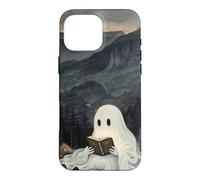Custodia per iPhone 16 Pro Max Bookish Ghost Reading Book Reader Mountain Scene