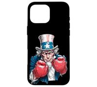 Custodia per iPhone 16 Pro Max Boxe patriottica con Sam e Cool Top Hat Uncle