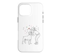Custodia per iPhone 16 Pro Max Boxer Dog Love