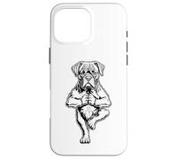 Custodia per iPhone 16 Pro Max Boxer Yoga Cucciolo Cane Divertente Cane Albero Posa Vrikshasana