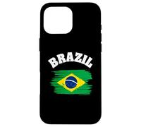 Custodia per iPhone 16 Pro Max Brazil National Flag Country Pride Roots Vintage Gift