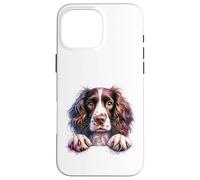 Custodia per iPhone 16 Pro Max Brittany English Springer Spaniel Cocker Spaniel Dog Face