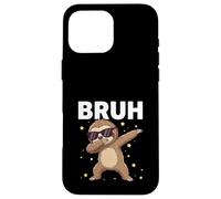 Custodia per iPhone 16 Pro Max Bruh Dabbing Sloth Occhiali da sole divertenti bradipo dabbing carino bambini