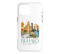 Custodia per iPhone 16 Pro Max Buffalo, skyline di New York, souvenir della città dei buoni vicini