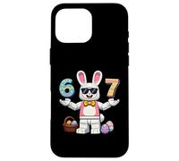 Custodia per iPhone 16 Pro Max Building Blocks Happy Easter Day Bunny Eggs 6 7 Meme Kids