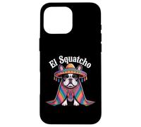 Custodia per iPhone 16 Pro Max Bulldog francese El Squatcho Poncho divertente Bulldog francese