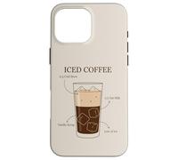 Custodia per iPhone 16 Pro Max Caffè freddo Cold Brew Latte d'avena Sciroppo di vaniglia Ghiaccio