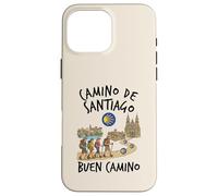 Custodia per iPhone 16 Pro Max Camino de Santiago Buen Camino Saluto Pellegrinaggio Passeggiata