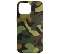 Custodia per iPhone 16 Pro Max Camo Pattern Camouflage Caccia Camp Verde Marrone Tan