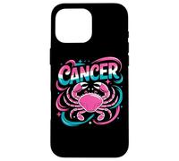 Custodia per iPhone 16 Pro Max Cancro Segno zodiacale Granchio Rosa Astrologia Vibes