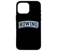 Custodia per iPhone 16 Pro Max Canottaggio Team Atleta Rower Lover Badge Coach Appassionato