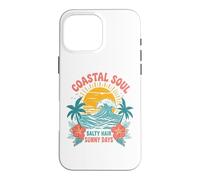Custodia per iPhone 16 Pro Max Capelli salati Sunny Days Tropical Coastal Beach Wave Graphic