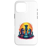 Custodia per iPhone 16 Pro Max Capolavoro degli scacchi al tramonto - Re e cavalieri degli scacchi audaci