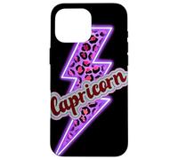 Custodia per iPhone 16 Pro Max Capricorno Zodiac - Flash elettrico leopardato