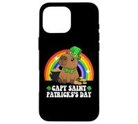 Custodia per iPhone 16 Pro Max Capy Saint Patricks Day St Paddy's Green Shamrock Capybara
