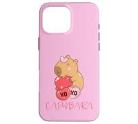 Custodia per iPhone 16 Pro Max Capybara Valentine XO Love Hearts San Valentino