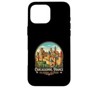 Custodia per iPhone 16 Pro Max Carcassonne Francia Viaggio Souvenir Città Regalo