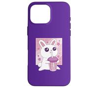 Custodia per iPhone 16 Pro Max Carino Bunny Bere Boba Adorabile Kawaii