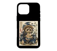 Custodia per iPhone 16 Pro Max Carino Chonky Tanuki Raccoon Cane Ramen Animale Giapponese