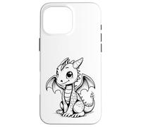 Custodia per iPhone 16 Pro Max Carino Kawaii Dragon Coloring Book Art Colore Nel Design