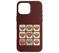Custodia per iPhone 16 Pro Max Carino Mothman Valentine Puns Cryptid Lover Cards