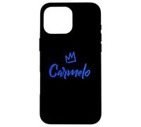 Custodia per iPhone 16 Pro Max Carmelo il re/corona blu e nome per gli uomini chiamato Carmelo