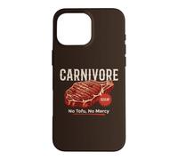 Custodia per iPhone 16 Pro Max Carnivore No Tofu Bistecca Manzo Amante della Carne Grill BBQ Keto Dieta