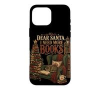 Custodia per iPhone 16 Pro Max Caro Babbo Natale ho bisogno di più libri Lettore di Natale Amante dei libri