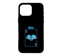 Custodia per iPhone 16 Pro Max Carta d'amore perso di colore blu Grafica blu