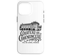 Custodia per iPhone 16 Pro Max Castello di Chenonceau Val de Loire Francia Stampa nera