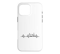 Custodia per iPhone 16 Pro Max Cat Love Heartbeat Vita Cuore ECG Pulse