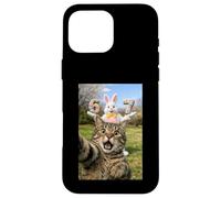Custodia per iPhone 16 Pro Max Cat Selfie Six Seven Easter Day Bunny 67 Meme Rabbit Kids