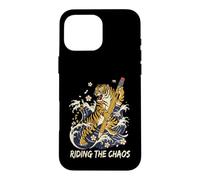 Custodia per iPhone 16 Pro Max Cavalcando il caos Divertente ritorno a scuola umorismo tigre