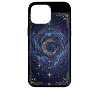 Custodia per iPhone 16 Pro Max Celestial Moon Tarot Estetica Nebulosa Mistica Galassia Opera d'arte
